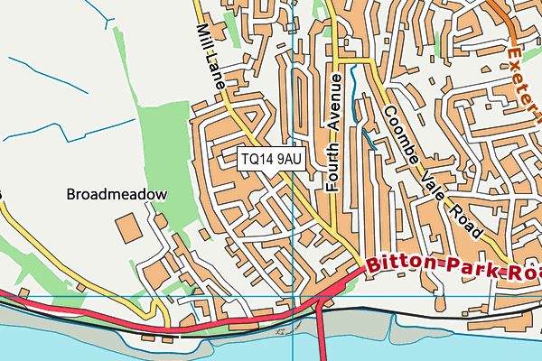 TQ14 9AU map - OS VectorMap District (Ordnance Survey) TQ14 9AU map - OS VectorMap District (Ordnance Survey)