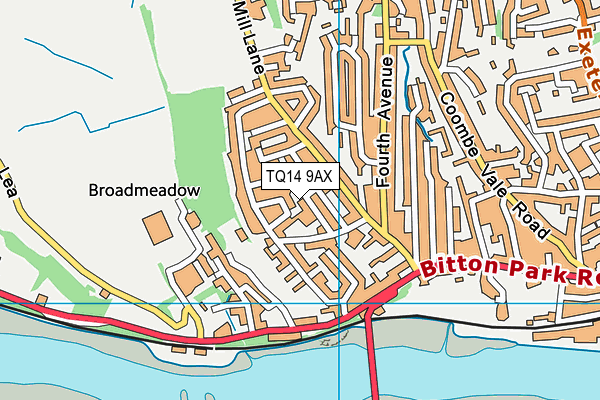 TQ14 9AX map - OS VectorMap District (Ordnance Survey) TQ14 9AX map - OS VectorMap District (Ordnance Survey)
