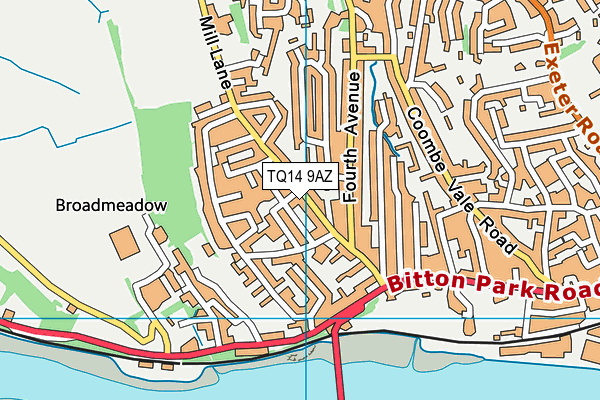 TQ14 9AZ map - OS VectorMap District (Ordnance Survey) TQ14 9AZ map - OS VectorMap District (Ordnance Survey)