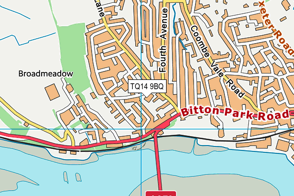 TQ14 9BQ map - OS VectorMap District (Ordnance Survey) TQ14 9BQ map - OS VectorMap District (Ordnance Survey)