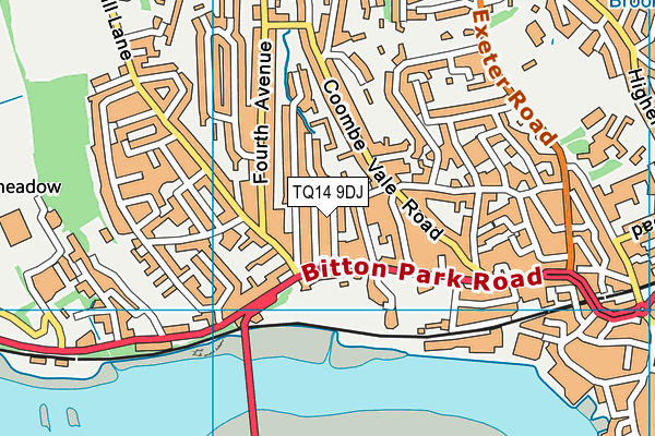 TQ14 9DJ map - OS VectorMap District (Ordnance Survey)
