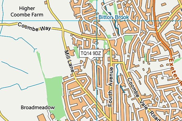 TQ14 9DZ map - OS VectorMap District (Ordnance Survey) TQ14 9DZ map - OS VectorMap District (Ordnance Survey)