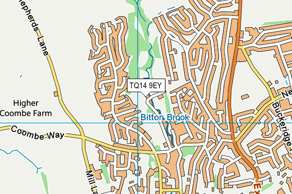 TQ14 9EY map - OS VectorMap District (Ordnance Survey) TQ14 9EY map - OS VectorMap District (Ordnance Survey)