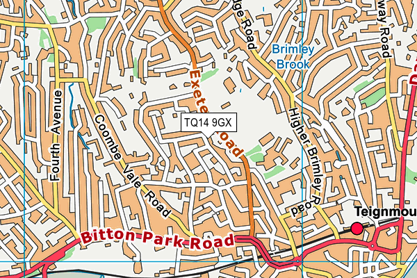 TQ14 9GX map - OS VectorMap District (Ordnance Survey) TQ14 9GX map - OS VectorMap District (Ordnance Survey)