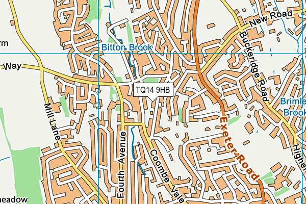 TQ14 9HB map - OS VectorMap District (Ordnance Survey) TQ14 9HB map - OS VectorMap District (Ordnance Survey)