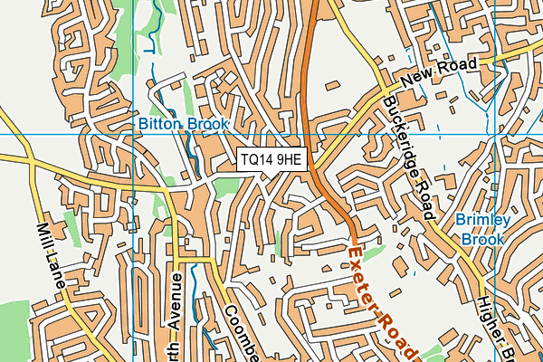 TQ14 9HE map - OS VectorMap District (Ordnance Survey) TQ14 9HE map - OS VectorMap District (Ordnance Survey)