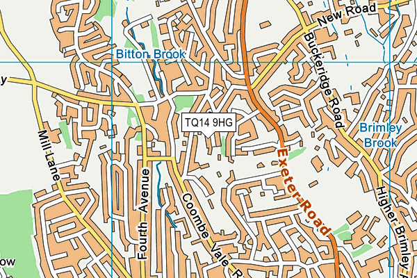 TQ14 9HG map - OS VectorMap District (Ordnance Survey)