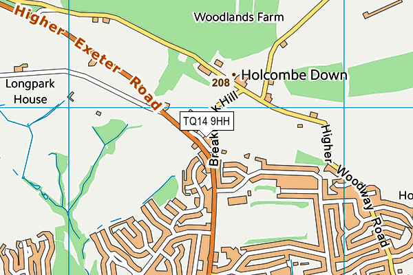 TQ14 9HH map - OS VectorMap District (Ordnance Survey) TQ14 9HH map - OS VectorMap District (Ordnance Survey)