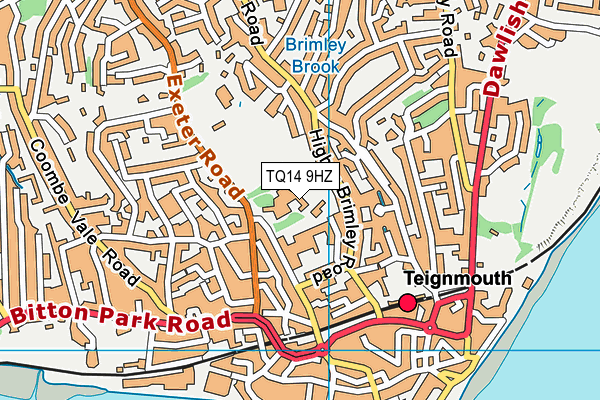 TQ14 9HZ map - OS VectorMap District (Ordnance Survey)