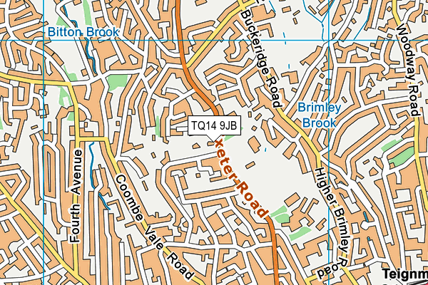 TQ14 9JB map - OS VectorMap District (Ordnance Survey) TQ14 9JB map - OS VectorMap District (Ordnance Survey)