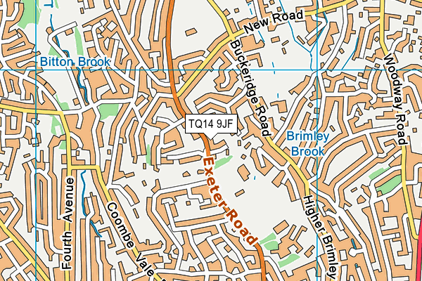TQ14 9JF map - OS VectorMap District (Ordnance Survey) TQ14 9JF map - OS VectorMap District (Ordnance Survey)