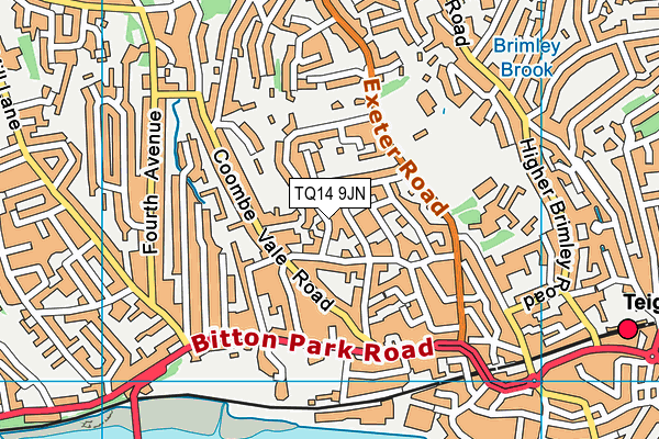 TQ14 9JN map - OS VectorMap District (Ordnance Survey) TQ14 9JN map - OS VectorMap District (Ordnance Survey)