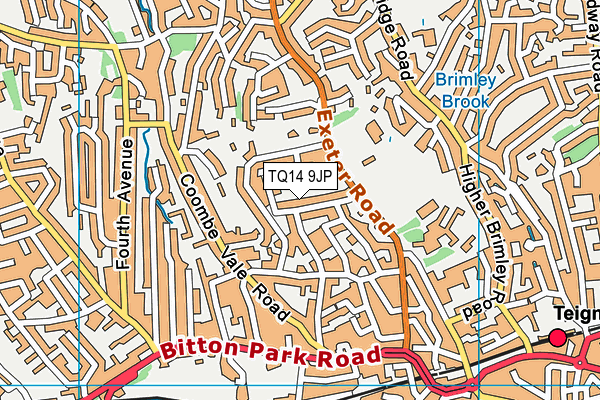 TQ14 9JP map - OS VectorMap District (Ordnance Survey)