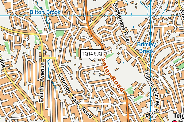 TQ14 9JQ map - OS VectorMap District (Ordnance Survey) TQ14 9JQ map - OS VectorMap District (Ordnance Survey)