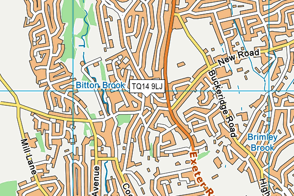 TQ14 9LJ map - OS VectorMap District (Ordnance Survey) TQ14 9LJ map - OS VectorMap District (Ordnance Survey)