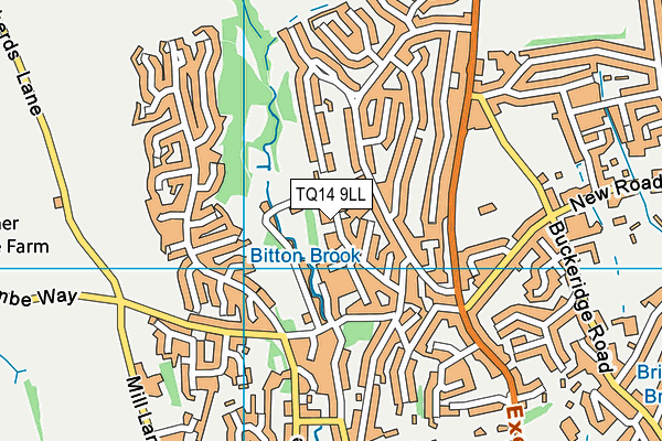 TQ14 9LL map - OS VectorMap District (Ordnance Survey) TQ14 9LL map - OS VectorMap District (Ordnance Survey)