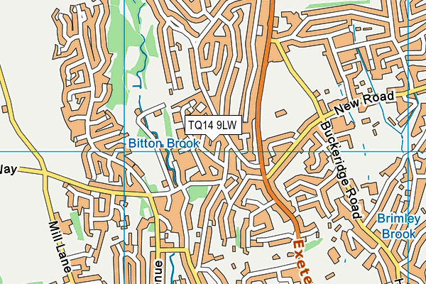 TQ14 9LW map - OS VectorMap District (Ordnance Survey) TQ14 9LW map - OS VectorMap District (Ordnance Survey)
