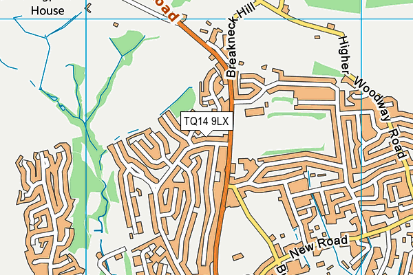 TQ14 9LX map - OS VectorMap District (Ordnance Survey) TQ14 9LX map - OS VectorMap District (Ordnance Survey)