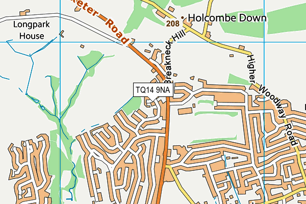 TQ14 9NA map - OS VectorMap District (Ordnance Survey)
