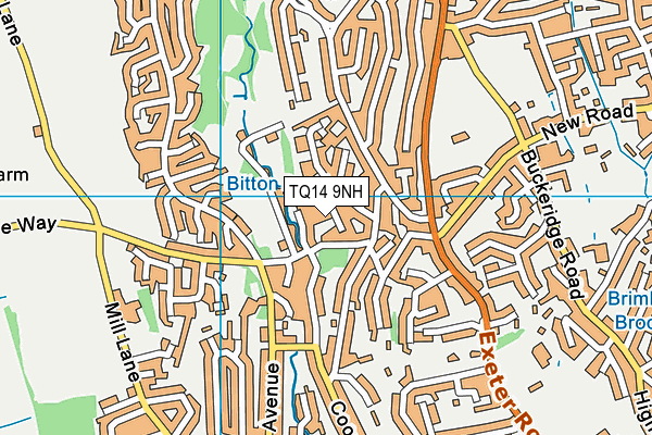 TQ14 9NH map - OS VectorMap District (Ordnance Survey) TQ14 9NH map - OS VectorMap District (Ordnance Survey)