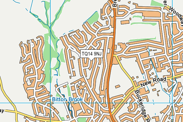 TQ14 9NJ map - OS VectorMap District (Ordnance Survey)