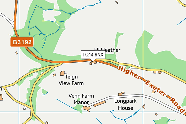 TQ14 9NX map - OS VectorMap District (Ordnance Survey) TQ14 9NX map - OS VectorMap District (Ordnance Survey)