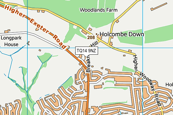 TQ14 9NZ map - OS VectorMap District (Ordnance Survey) TQ14 9NZ map - OS VectorMap District (Ordnance Survey)
