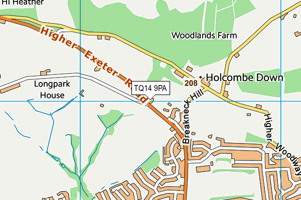 TQ14 9PA map - OS VectorMap District (Ordnance Survey) TQ14 9PA map - OS VectorMap District (Ordnance Survey)