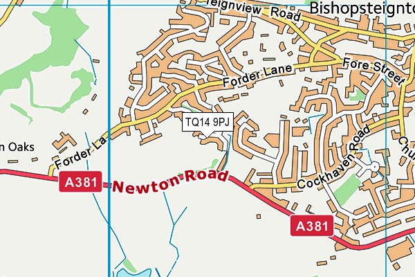 TQ14 9PJ map - OS VectorMap District (Ordnance Survey) TQ14 9PJ map - OS VectorMap District (Ordnance Survey)
