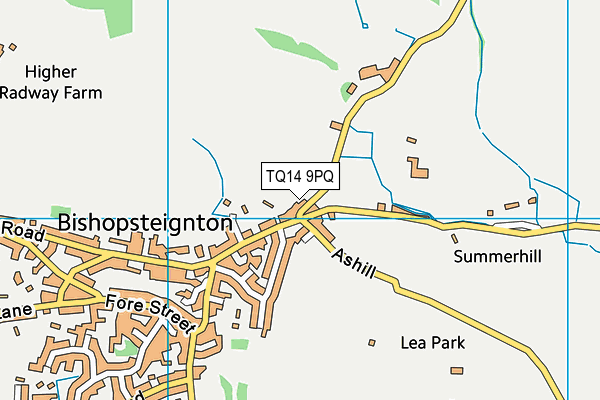 TQ14 9PQ map - OS VectorMap District (Ordnance Survey) TQ14 9PQ map - OS VectorMap District (Ordnance Survey)