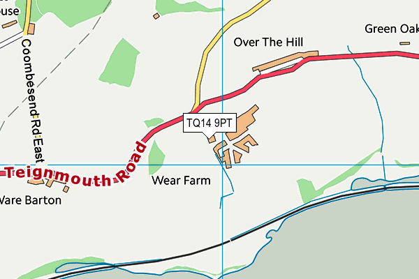 TQ14 9PT map - OS VectorMap District (Ordnance Survey)