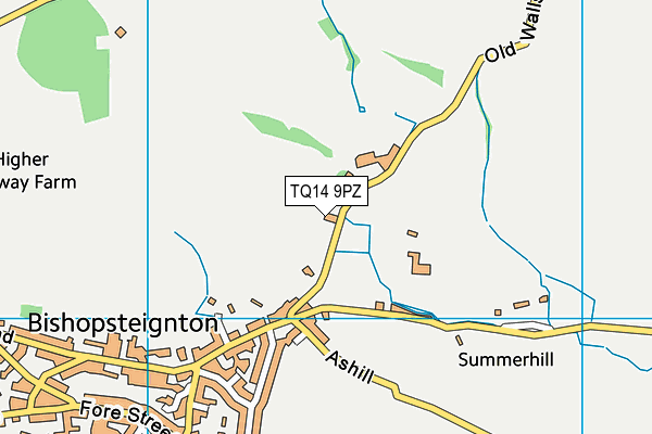 TQ14 9PZ map - OS VectorMap District (Ordnance Survey) TQ14 9PZ map - OS VectorMap District (Ordnance Survey)
