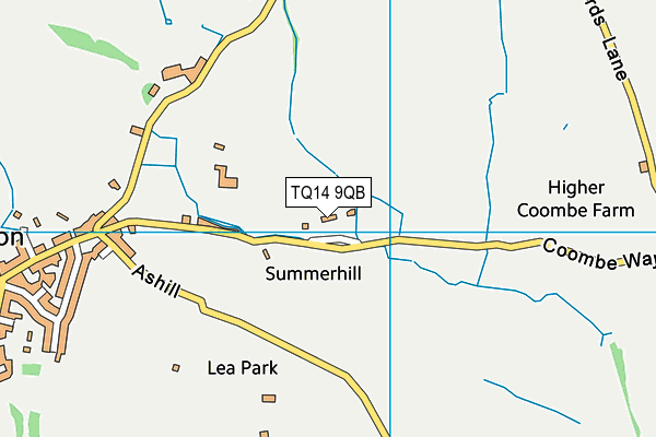 TQ14 9QB map - OS VectorMap District (Ordnance Survey) TQ14 9QB map - OS VectorMap District (Ordnance Survey)