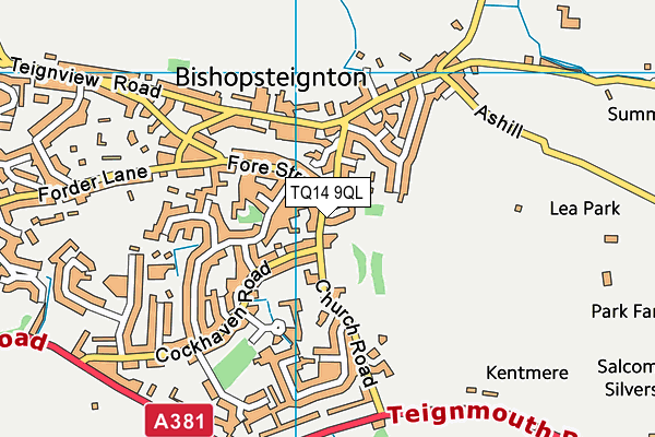 TQ14 9QL map - OS VectorMap District (Ordnance Survey) TQ14 9QL map - OS VectorMap District (Ordnance Survey)