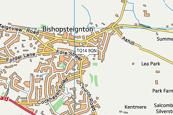 TQ14 9QN map - OS VectorMap District (Ordnance Survey) TQ14 9QN map - OS VectorMap District (Ordnance Survey)