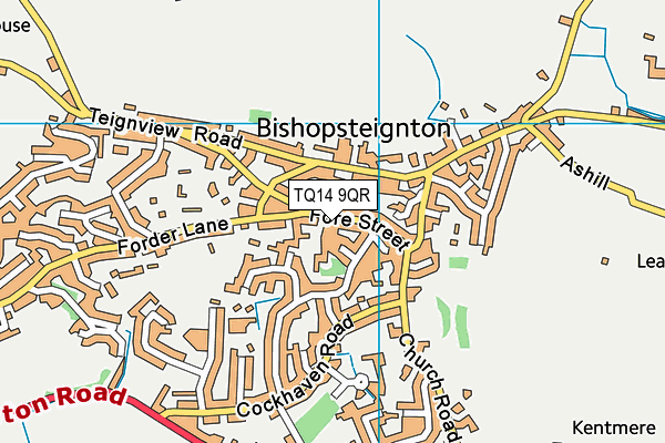 TQ14 9QR map - OS VectorMap District (Ordnance Survey) TQ14 9QR map - OS VectorMap District (Ordnance Survey)