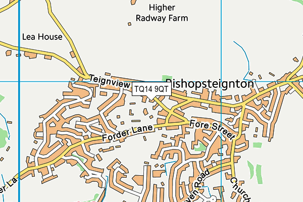 TQ14 9QT map - OS VectorMap District (Ordnance Survey) TQ14 9QT map - OS VectorMap District (Ordnance Survey)