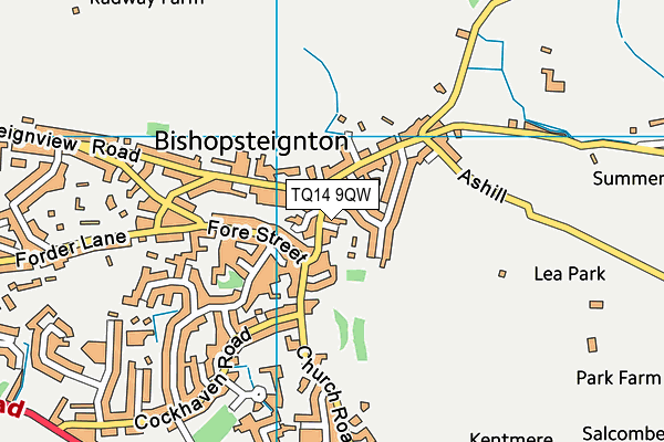 TQ14 9QW map - OS VectorMap District (Ordnance Survey) TQ14 9QW map - OS VectorMap District (Ordnance Survey)