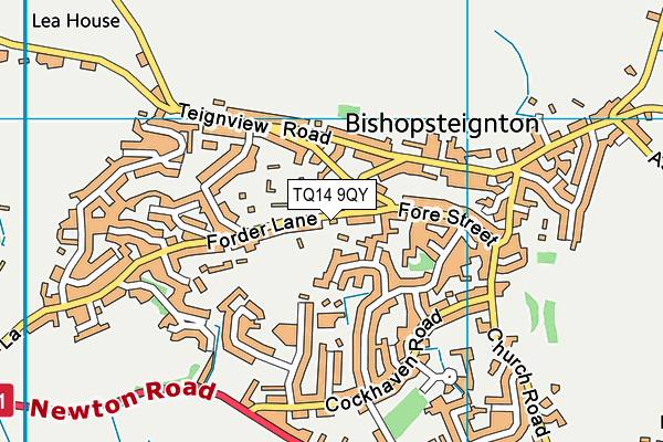 TQ14 9QY map - OS VectorMap District (Ordnance Survey) TQ14 9QY map - OS VectorMap District (Ordnance Survey)