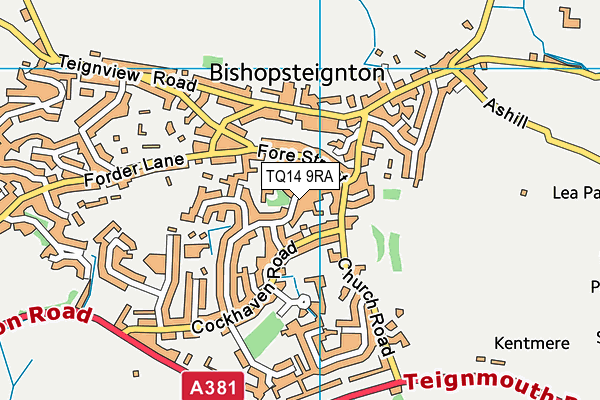 TQ14 9RA map - OS VectorMap District (Ordnance Survey) TQ14 9RA map - OS VectorMap District (Ordnance Survey)
