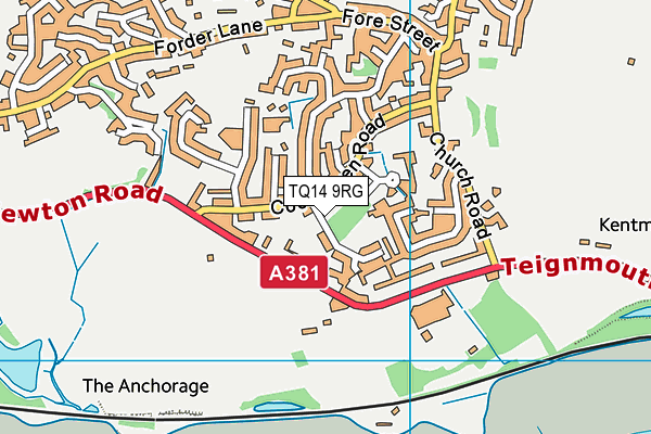 TQ14 9RG map - OS VectorMap District (Ordnance Survey) TQ14 9RG map - OS VectorMap District (Ordnance Survey)