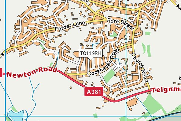 TQ14 9RH map - OS VectorMap District (Ordnance Survey) TQ14 9RH map - OS VectorMap District (Ordnance Survey)