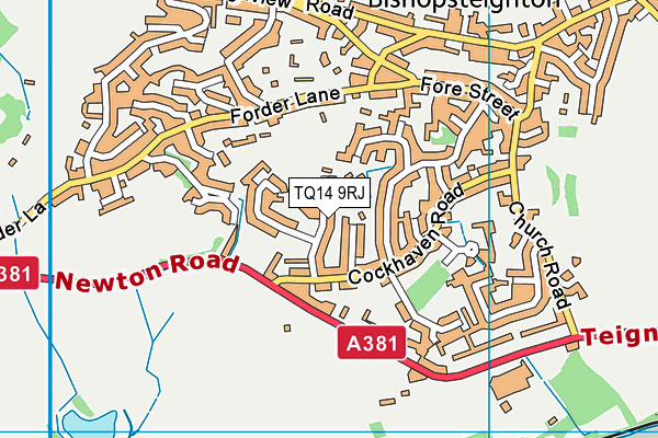 TQ14 9RJ map - OS VectorMap District (Ordnance Survey) TQ14 9RJ map - OS VectorMap District (Ordnance Survey)