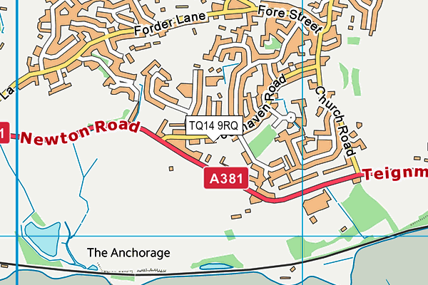 TQ14 9RQ map - OS VectorMap District (Ordnance Survey) TQ14 9RQ map - OS VectorMap District (Ordnance Survey)