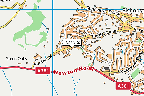 TQ14 9RZ map - OS VectorMap District (Ordnance Survey) TQ14 9RZ map - OS VectorMap District (Ordnance Survey)