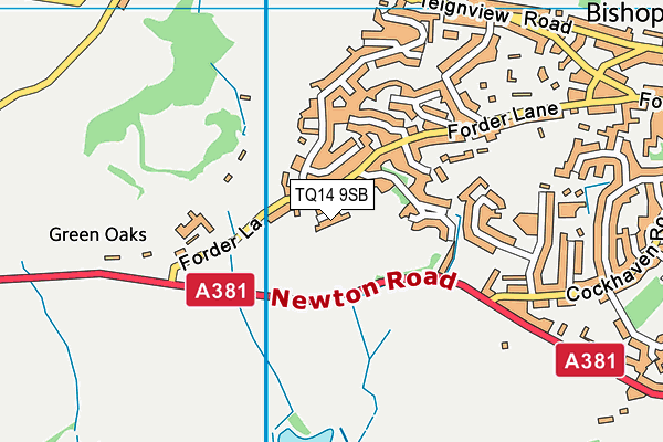 TQ14 9SB map - OS VectorMap District (Ordnance Survey) TQ14 9SB map - OS VectorMap District (Ordnance Survey)