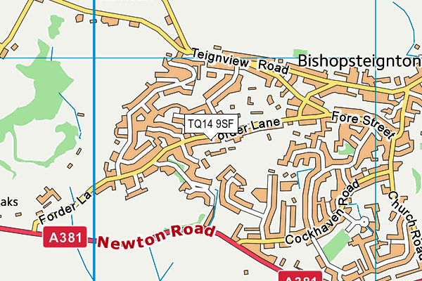 TQ14 9SF map - OS VectorMap District (Ordnance Survey) TQ14 9SF map - OS VectorMap District (Ordnance Survey)