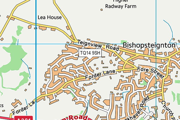 TQ14 9SH map - OS VectorMap District (Ordnance Survey) TQ14 9SH map - OS VectorMap District (Ordnance Survey)