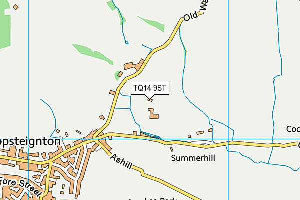 TQ14 9ST map - OS VectorMap District (Ordnance Survey) TQ14 9ST map - OS VectorMap District (Ordnance Survey)