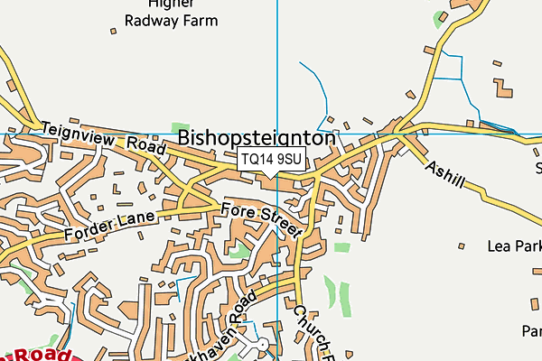 TQ14 9SU map - OS VectorMap District (Ordnance Survey) TQ14 9SU map - OS VectorMap District (Ordnance Survey)